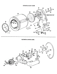 03 - Drum & Duct Asm. parts for Ge Dryer DLL1550BEL from AppliancePartsPros.com
