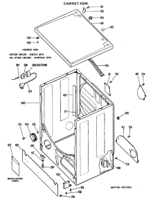 02 - Cabinet parts for Ge Dryer DLL2880DGL from AppliancePartsPros.com