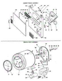 03 - Cabinet Front Assembly parts for Ge Dryer DLL2880DHL from AppliancePartsPros.com