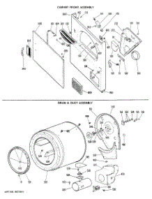 03 - Cabinet Front Assembly parts for Ge Dryer DLL2880DJL from AppliancePartsPros.com