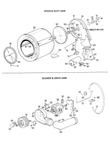 03 - Drum & Duct Asm. parts for Ge Dryer DLL6850BGL from AppliancePartsPros.com