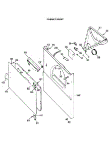 03 - Cabinet Front parts for Ge Dryer DLB2650BEL from AppliancePartsPros.com