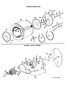 04 - Drum & Heater Asm. parts for Ge Dryer DLB2750BAL from AppliancePartsPros.com
