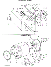 03 - Cabinet Front Assembly parts for Ge Dryer DLB2900MAL from AppliancePartsPros.com