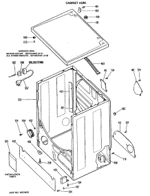 02 - Cabinet Asm. parts for Ge Dryer DLL2880DML from AppliancePartsPros.com