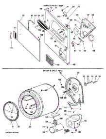 03 - Cabinet Front Asm. parts for Ge Dryer DLL2880DML from AppliancePartsPros.com