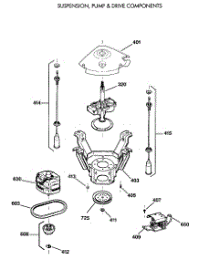 04 - Suspension, Pump & Drive Components parts for Ge Washer VBXR106072WB from AppliancePartsPros.com