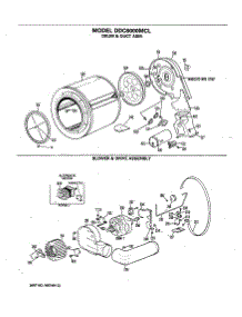 03 - Drum & Duct Asm. parts for Ge Dryer DDC6000MCL from AppliancePartsPros.com