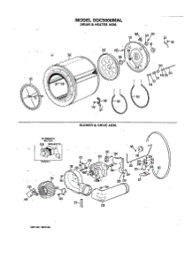 04 - Drum & Heater Asm. parts for Ge Dryer DDC5000MAL from AppliancePartsPros.com