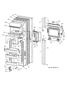 02 - Fresh Food Door parts for Ge Refrigerator CSK27PFXDAA from AppliancePartsPros.com
