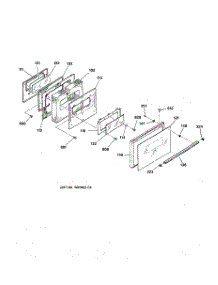 04 - Oven Door parts for Ge Range RB757WT4WW from AppliancePartsPros.com