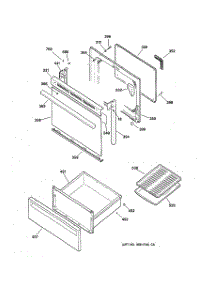 03 - Door & Drawer Parts parts for Ge Range JBP61DA1WH from AppliancePartsPros.com