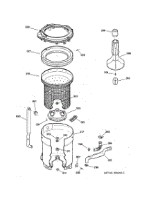 03 - Tub, Basket & Agitator parts for Ge Washer WSSR2070V1WW from AppliancePartsPros.com