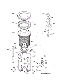 03 - Tub, Basket & Agitator parts for Ge Washer WICB103CV1WC from AppliancePartsPros.com