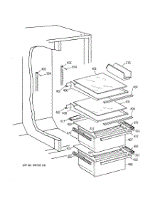 04 - Fresh Food Shelves parts for Ge Refrigerator CST20KABAAD from AppliancePartsPros.com