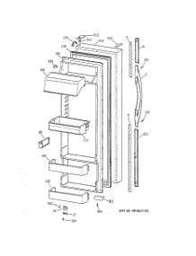 02 - Fresh Food Door parts for Ge Refrigerator CSK28DRBAAA from AppliancePartsPros.com