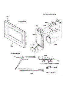 02 - Door, Control Panel & Wiring parts for Ge Microwave JE1040GY02 from AppliancePartsPros.com