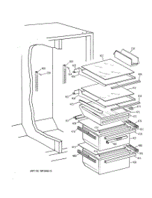 06 - Fresh Food Shelves parts for Ge Refrigerator CSG28DHCBWW from AppliancePartsPros.com