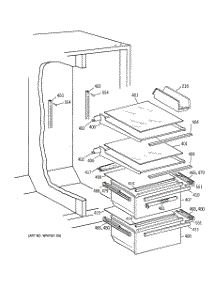 04 - Fresh Food Shelves parts for Ge Refrigerator CSX25GRBBAA from AppliancePartsPros.com