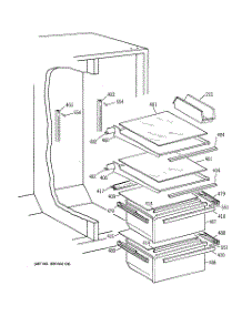 04 - Fresh Food Shelves parts for Ge Refrigerator CST20KABBAD from AppliancePartsPros.com