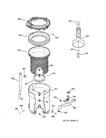 03 - Tub, Basket & Agitator parts for Ge Washer VVSR1040V2WW from AppliancePartsPros.com