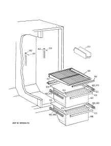 04 - Fresh Food Shelves parts for Ge Refrigerator CSX22BCBCWH from AppliancePartsPros.com