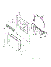 03 - Front Panel & Door parts for Ge Dryer NLLR113EV0WW from AppliancePartsPros.com