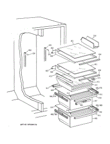 06 - Fresh Food Shelves parts for Ge Refrigerator CSK30DRBCAA from AppliancePartsPros.com