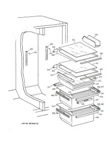 06 - Fresh Food Shelves parts for Ge Refrigerator CSK28DRBCAA from AppliancePartsPros.com