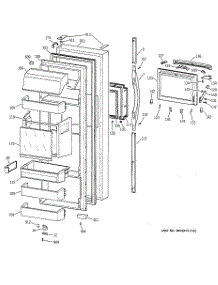 02 - Fresh Food Door parts for Ge Refrigerator CSG28DHCEWW from AppliancePartsPros.com