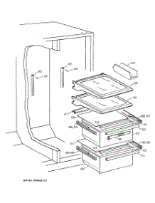 04 - Fresh Food Shelves parts for Ge Refrigerator CSM25MRCEWW from AppliancePartsPros.com