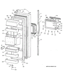 02 - Fresh Food Door parts for Ge Refrigerator CSG28DHCGWW from AppliancePartsPros.com
