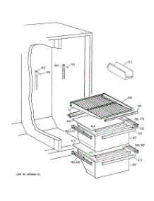 04 - Fresh Food Shelves parts for Ge Refrigerator CSX22BCBKWH from AppliancePartsPros.com