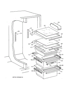 06 - Fresh Food Shelves parts for Ge Refrigerator CSK30DRBGAA from AppliancePartsPros.com