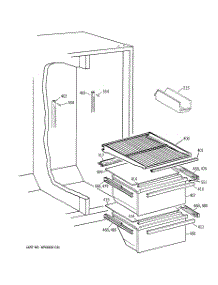04 - Fresh Food Shelves parts for Ge Refrigerator CSX22BCBBWH from AppliancePartsPros.com