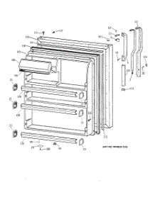 02 - Fresh Food Door parts for Ge Refrigerator CTG18GABURWW from AppliancePartsPros.com