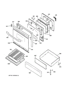 03 - Door & Drawer Parts parts for Ge Range RGB845WEC1WW from AppliancePartsPros.com