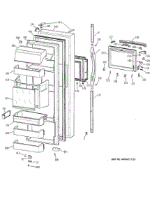 02 - Fresh Food Door parts for Ge Refrigerator CSG28DHCHWW from AppliancePartsPros.com