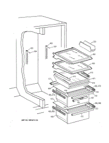 06 - Fresh Food Shelves parts for Ge Refrigerator CSK30DRDBAA from AppliancePartsPros.com