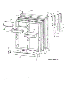 02 - Fresh Food Door parts for Ge Refrigerator CTG25GABURWW from AppliancePartsPros.com