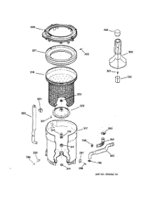 03 - Tub, Basket & Agitator parts for Ge Washer VLXR1020A2WO from AppliancePartsPros.com