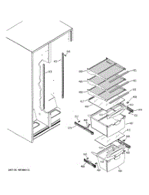 07 - Fresh Food Shelves parts for Ge Refrigerator HSS22DDMBWH from AppliancePartsPros.com