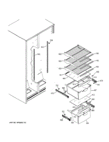 07 - Fresh Food Shelves parts for Ge Refrigerator RSG20DDMBFWW from AppliancePartsPros.com