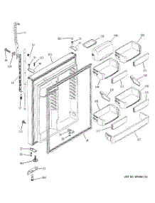 02 - Fresh Food Door parts for Ge Refrigerator PTS22LBMARAA from AppliancePartsPros.com