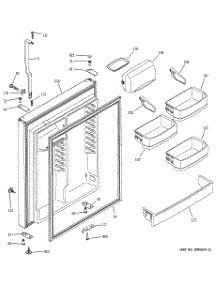 02 - Fresh Food Door parts for Ge Refrigerator GTS22KBMARAA from AppliancePartsPros.com