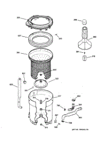 03 - Tub, Basket & Agitator parts for Ge Washer VBSR3100B2WW from AppliancePartsPros.com