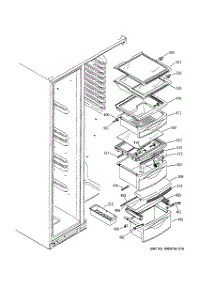 08 - Fresh Food Shelves parts for Ge Refrigerator HCK23LCMAFCC from AppliancePartsPros.com