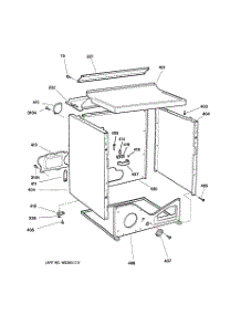 03 - Cabinet parts for Ge Dryer DWXR473ET5WW from AppliancePartsPros.com