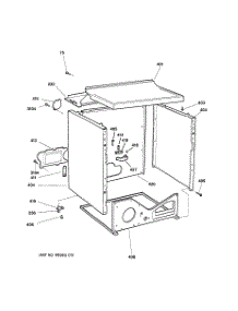03 - Cabinet parts for Ge Dryer DPXQ473ET5AA from AppliancePartsPros.com