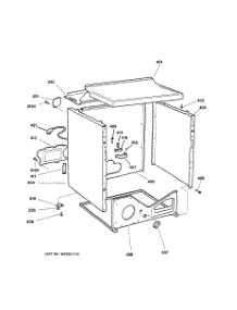 03 - Cabinet parts for Ge Dryer NWXR473GT5WB from AppliancePartsPros.com